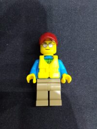 Angler Male, Dark Tan Legs, Dark Red Cap, Silver Sunglasses, Life Jacket Center Buckle