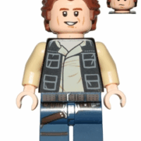 Han Solo, Dark Blue Legs, Vest with Pockets, Wavy Hair