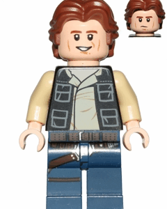 Han Solo, Dark Blue Legs, Vest with Pockets, Wavy Hair