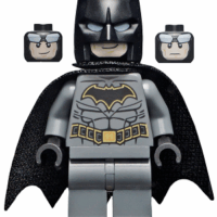 Batman - Dark Bluish Gray Suit with Gold Outline Belt and Crest, Mask and Cape (Type 3 Cowl, Spongy Cape)