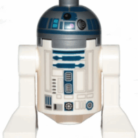 Astromech Droid, R2-D2 - Flat Silver Head, Dark Pink Dots and Large Receptor