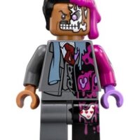 sh0395 - Two-Face - Dark Bluish Gray Suit, Black and Magenta Hair