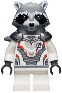 sh0569 - Rocket Raccoon - White Jumpsuit, Dark Bluish Gray Head