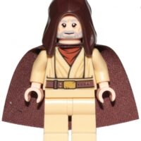 sw1046 - Obi-Wan Kenobi - Old, Dark Brown Hood and Starched Fabric Cape