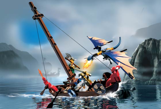 7016 - Viking Boat against the Wyvern Dragon - immagine 2