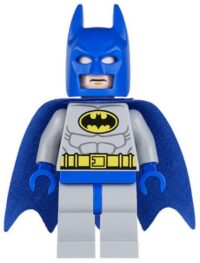 sh0111 - Batman - Light Bluish Gray Suit with Yellow Belt and Crest, Blue Mask and Cape