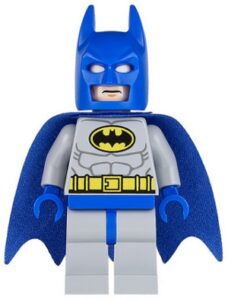 sh0111 - Batman - Light Bluish Gray Suit with Yellow Belt and Crest, Blue Mask and Cape