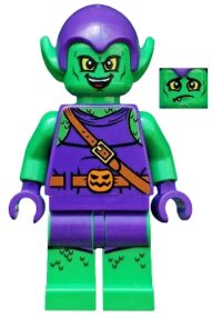 sh0196 - Green Goblin - Bright Green Skin, Dark Purple Outfit, Large Yellow Eyes