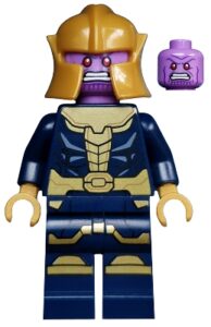 sh0613 - Thanos - Minifigure, Dark Blue and Gold Outfit, Dark Blue Arms, Pearl Gold Hands, Printed Legs